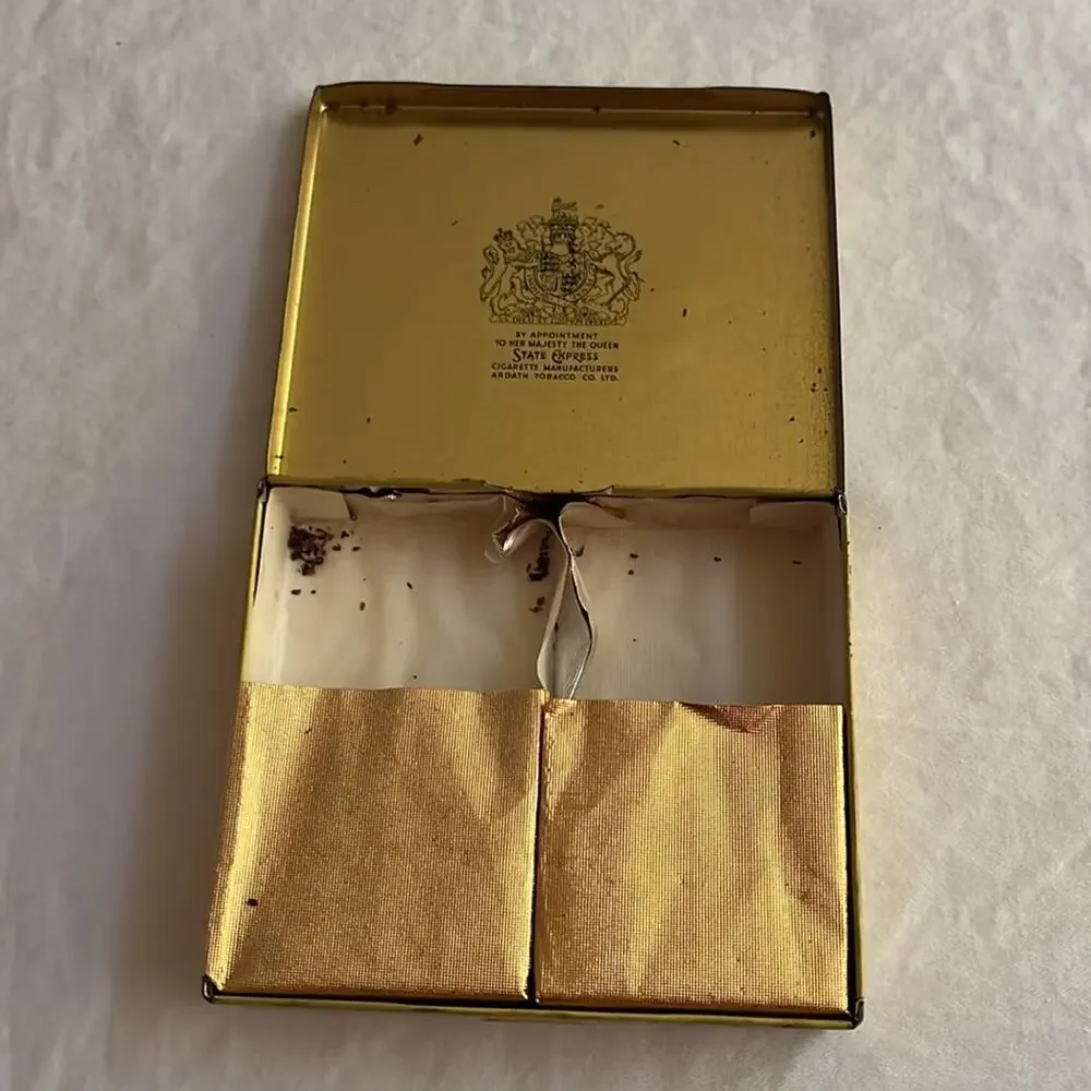 State Express Cigarettes 555 Yellow Tin Box Vintage